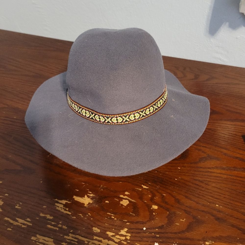 Do Everything in Love Gray Fedora Hat with  Band - One Size - Dry Clean - Picture 3 of 5